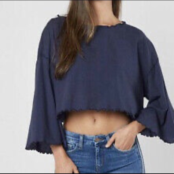 Free People Tops - NWOT Free People Crop Top with Boho Bell Sleeves